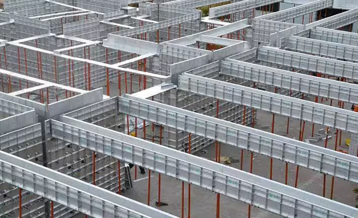 Stack of aluminum profiles for windows and doors