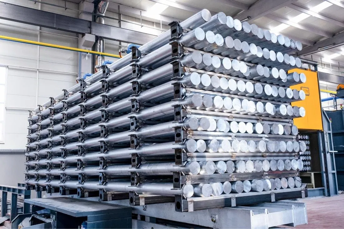 Stacked aluminum Billets